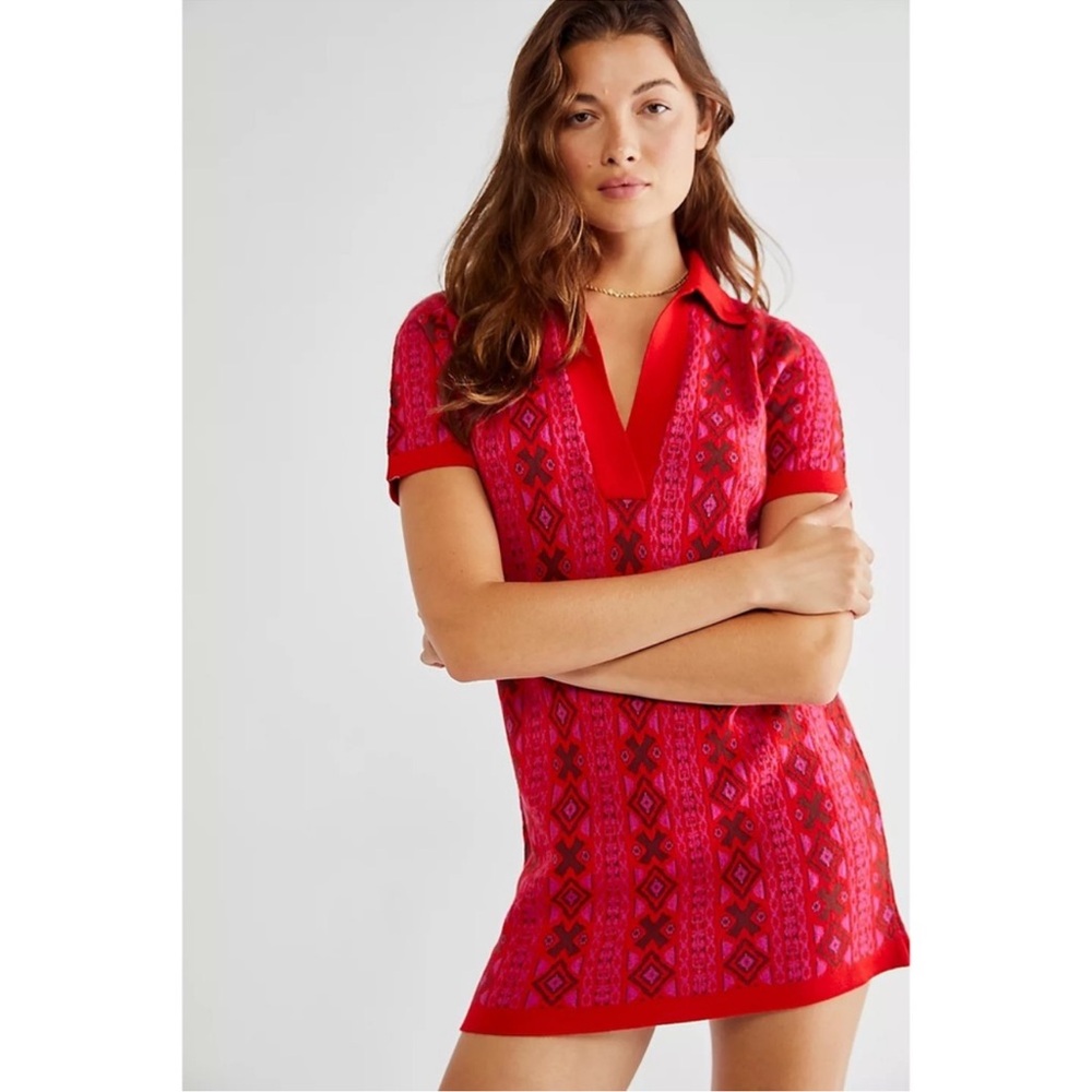 Free People Wool Blend Red Mini Dress